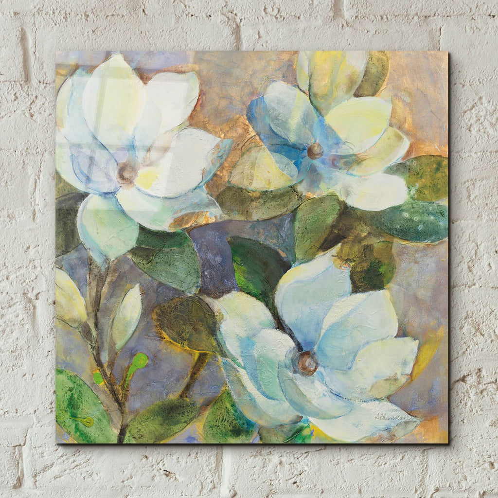 May Magnolias by Albena Hristova - 12x12 acrylic wall art in a room