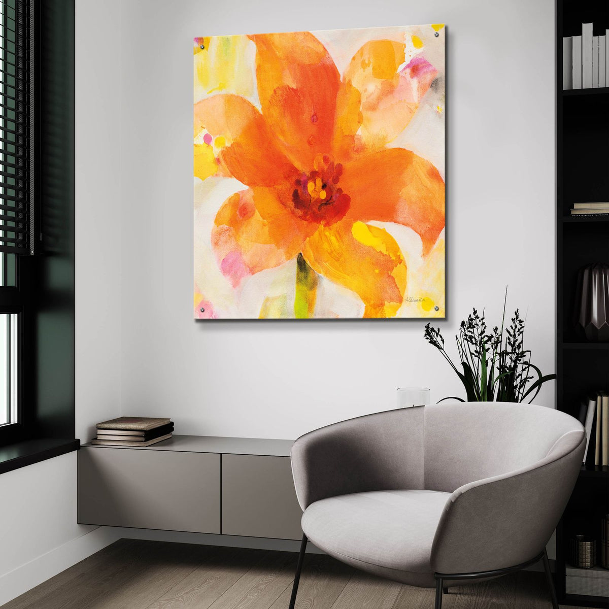 Bright Tulips 2 by Albena Hristova - 36x36 acrylic wall art in a room