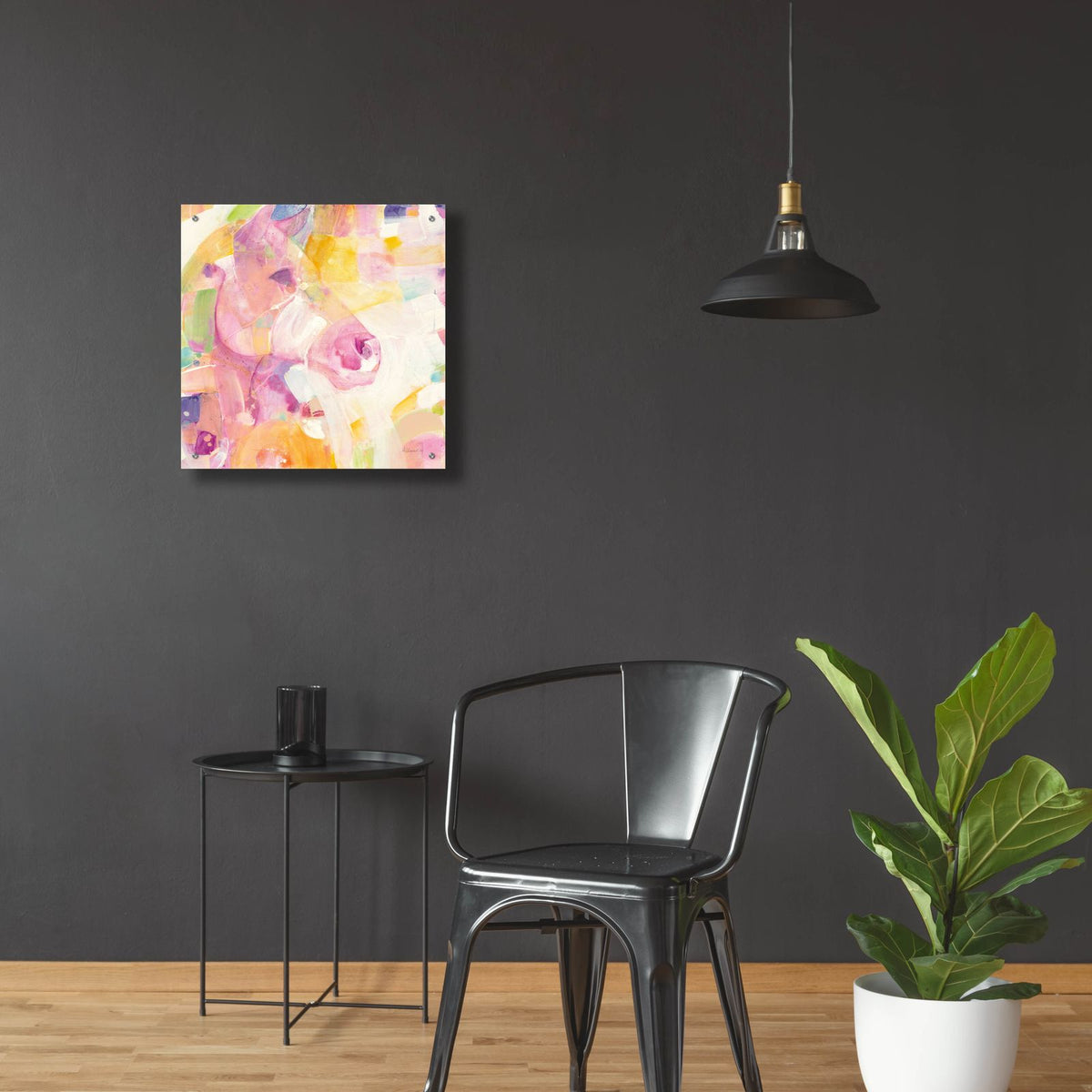 Kaleidoscope Horse 1 by Albena Hristova - 24x24 acrylic wall art in a room