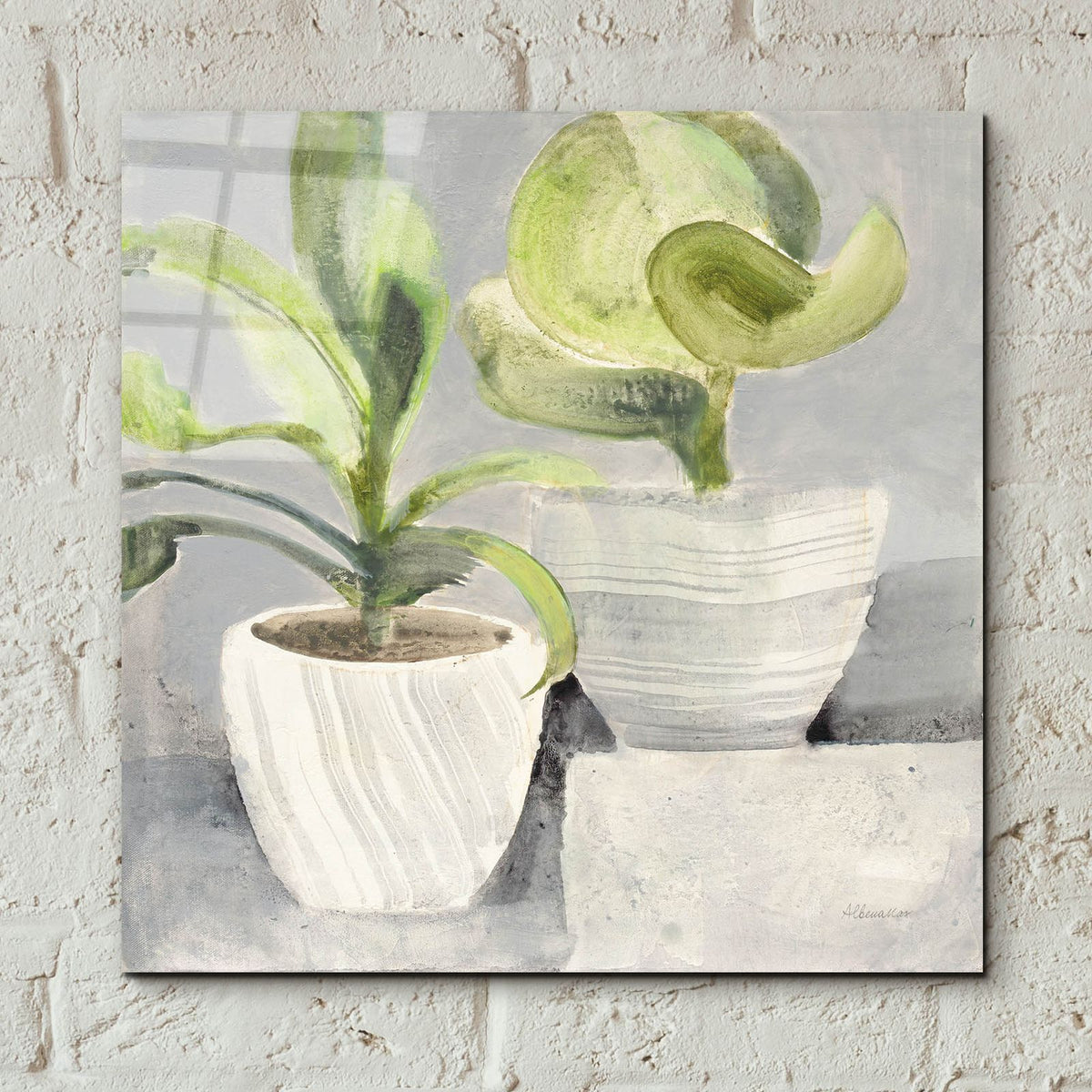 Greenery Still Life by Albena Hristova - 12x12 acrylic wall art in a room