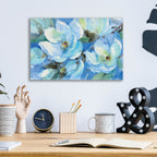 Blue Magnolias by Albena Hristova - 16x12 acrylic wall art in a room