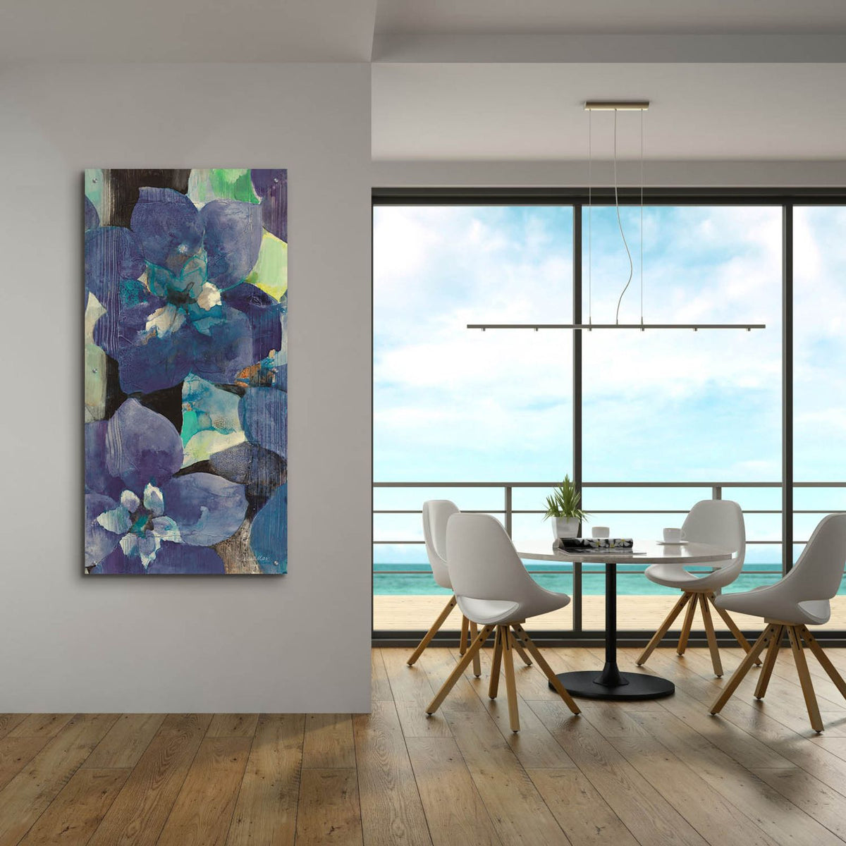 Violet Row 1 by Albena Hristova - 24x48 acrylic wall art in a room