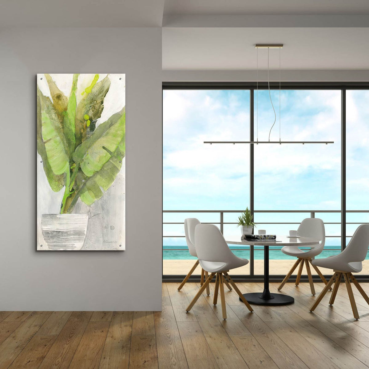 Tropical Planter 2 by Albena Hristova - 24x48 acrylic wall art in a room