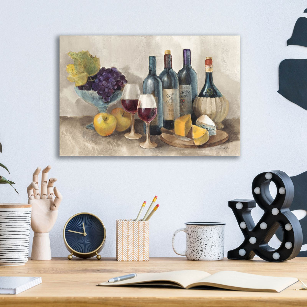 Wine And Fruit I V2 Light by Albena Hristova - 16x12 acrylic wall art in a room