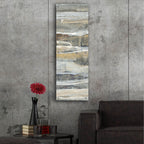 Spring Stream Gold by Albena Hristova - 16x48 acrylic wall art in a room