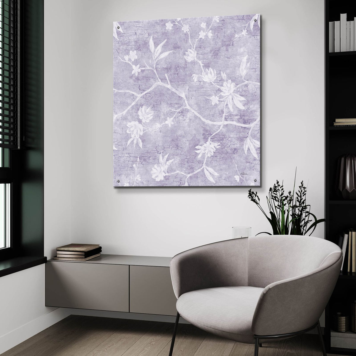 Vines On Lavender by Albena Hristova - 36x36 acrylic wall art in a room