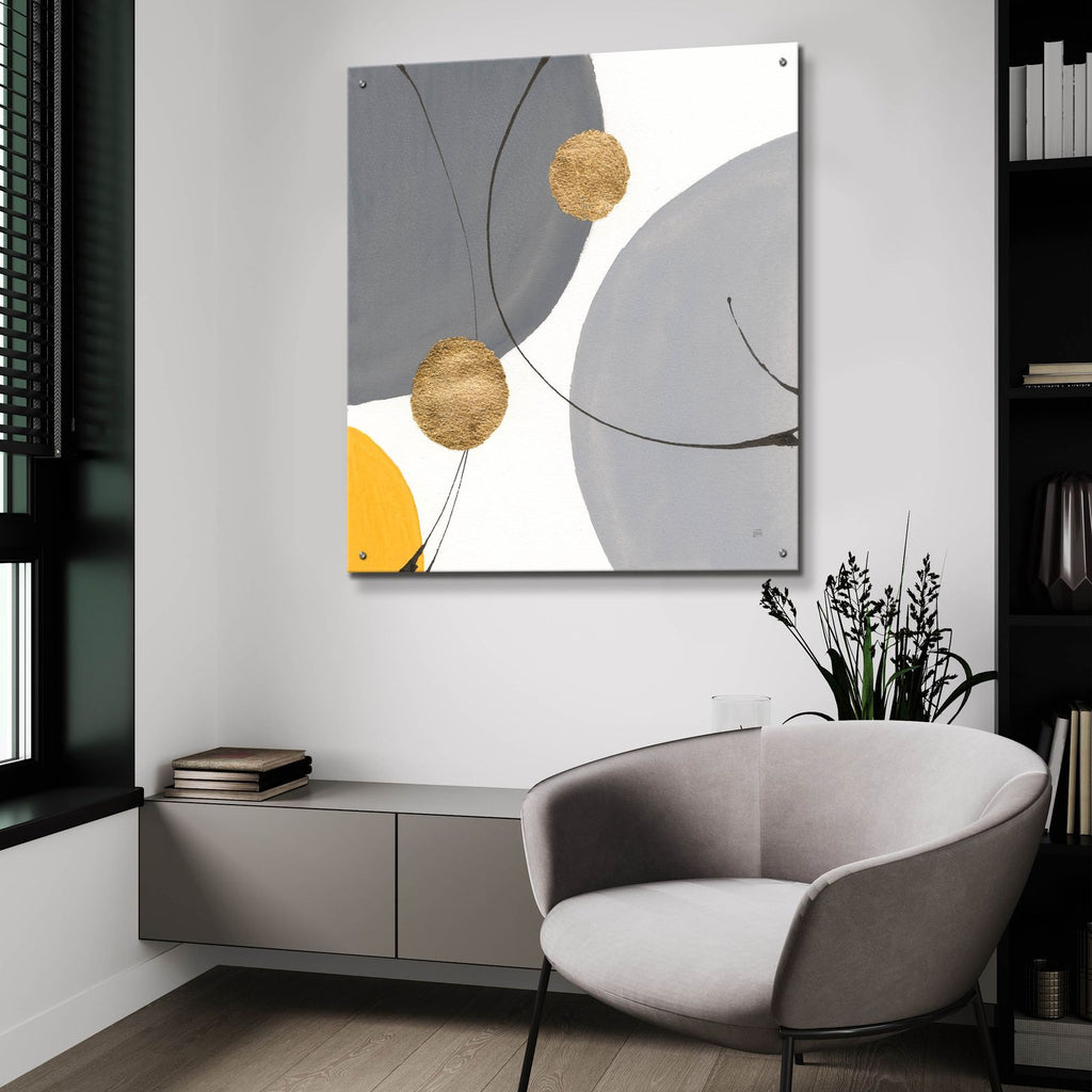 Golden Orbs 3 by Chris Paschke - 36x36 acrylic wall art in a room