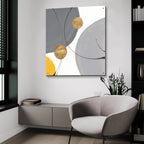Golden Orbs 3 by Chris Paschke - 36x36 acrylic wall art in a room