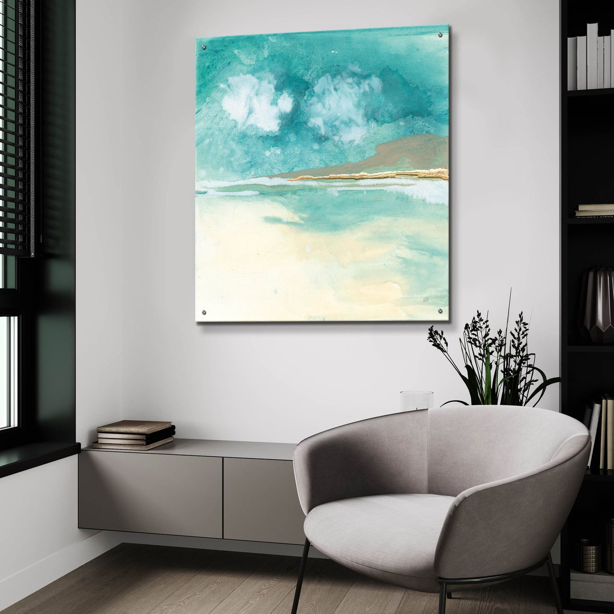 Cumulus Emerald 1 by Chris Paschke - 36x36 acrylic wall art in a room