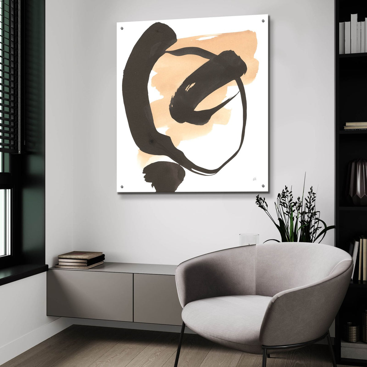 Black And Cream 1 by Chris Paschke - 36x36 acrylic wall art in a room