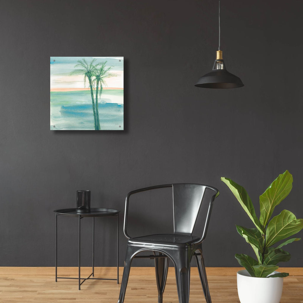 Peaceful Dusk 2 Tropical by Chris Paschke - 24x24 acrylic wall art in a room