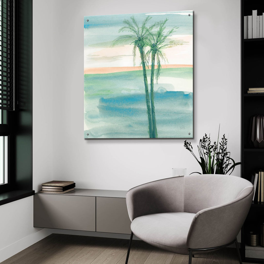 Peaceful Dusk 2 Tropical by Chris Paschke - 36x36 acrylic wall art in a room