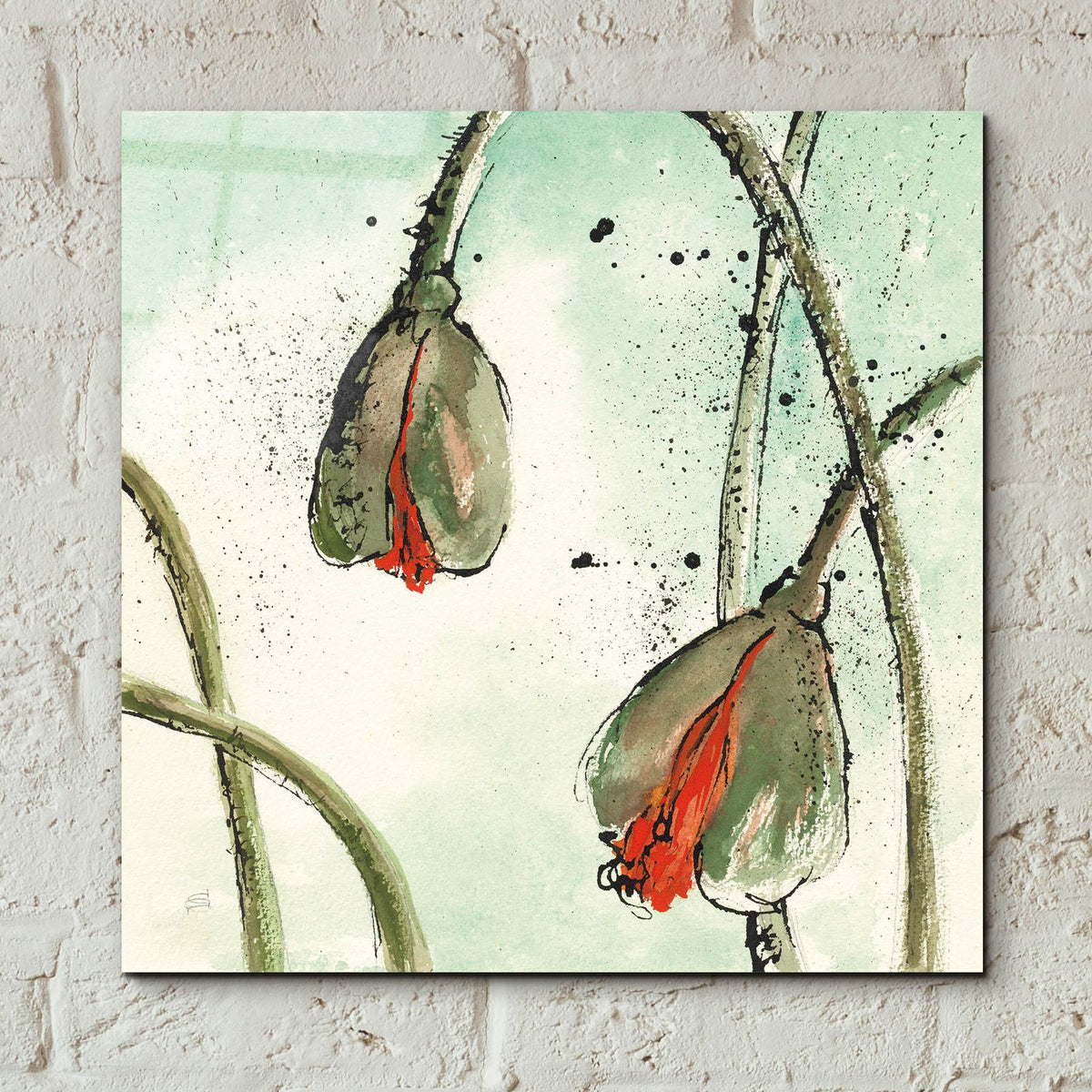 Not A California Poppy 2 by Chris Paschke - 12x12 acrylic wall art in a room