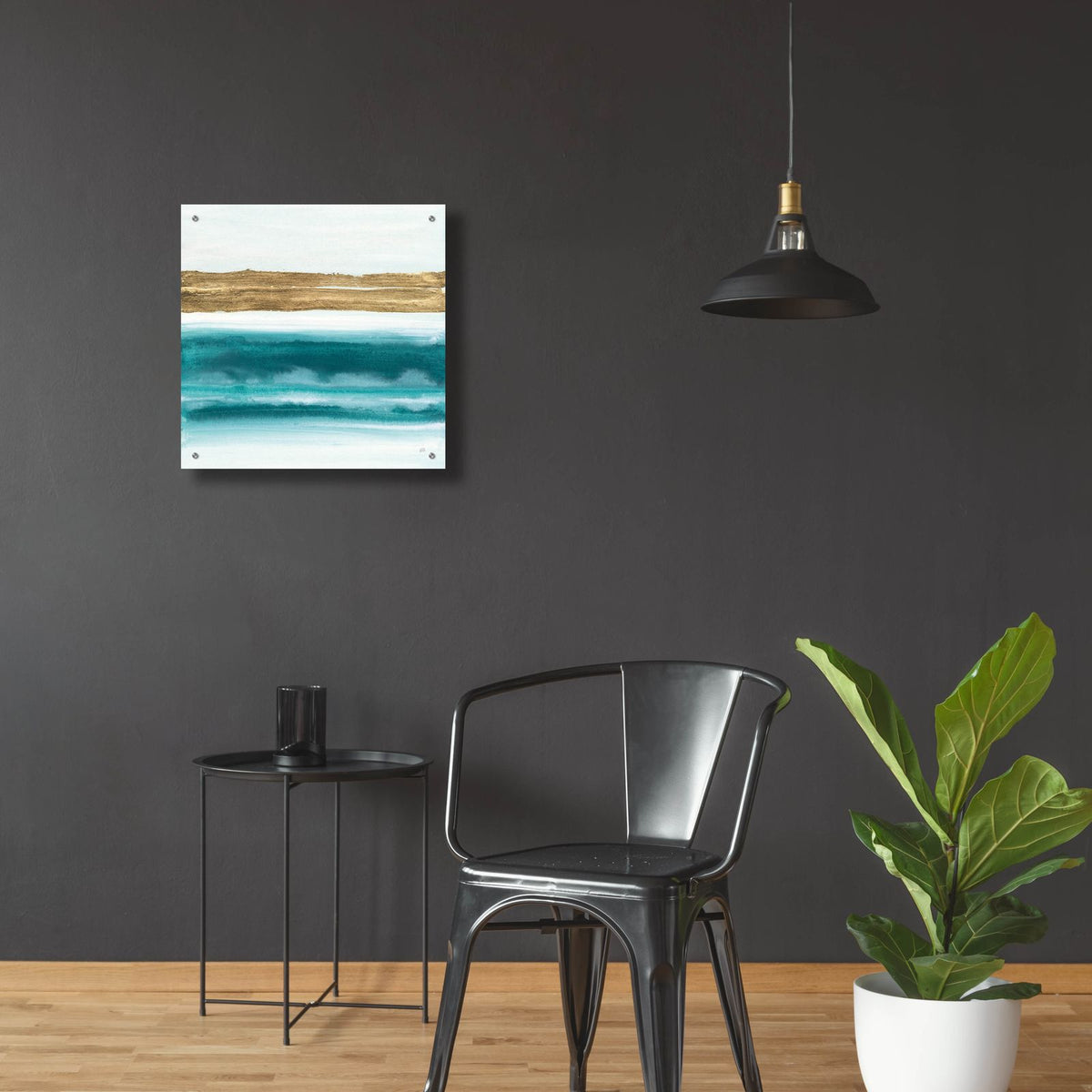 Gold Emerald 3 by Chris Paschke - 24x24 acrylic wall art in a room