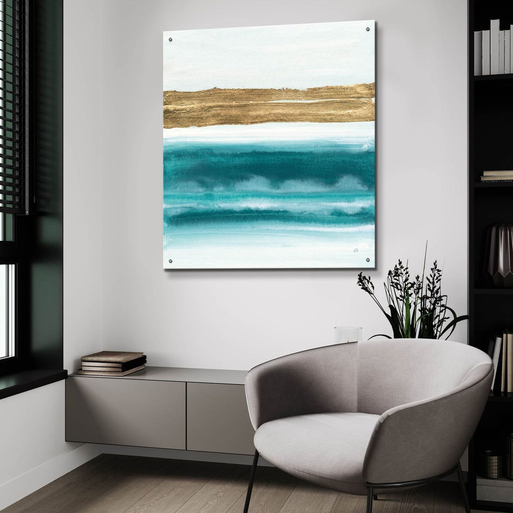 Gold Emerald 3 by Chris Paschke - 36x36 acrylic wall art in a room