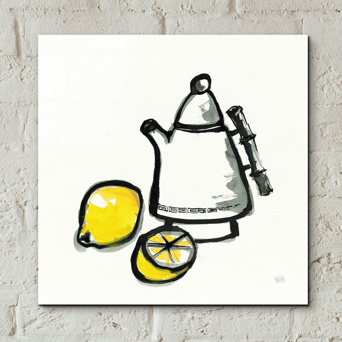 Tea And Lemons by Chris Paschke - 12x12 acrylic wall art in a room