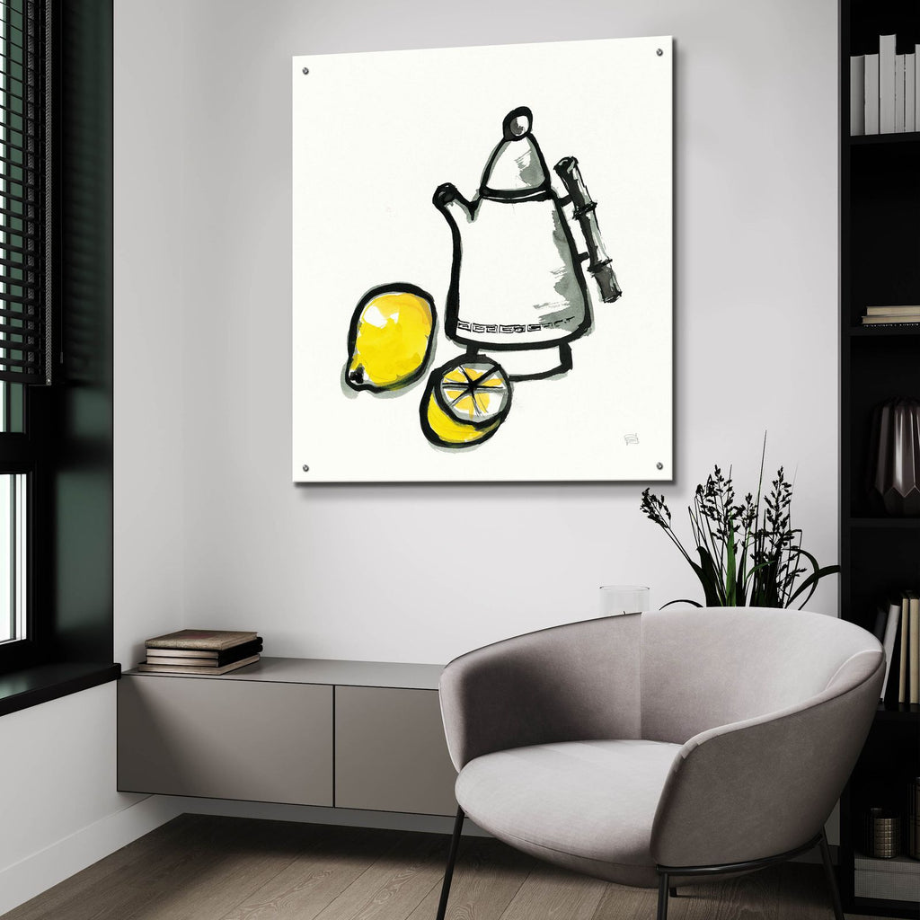 Tea And Lemons by Chris Paschke - 36x36 acrylic wall art in a room