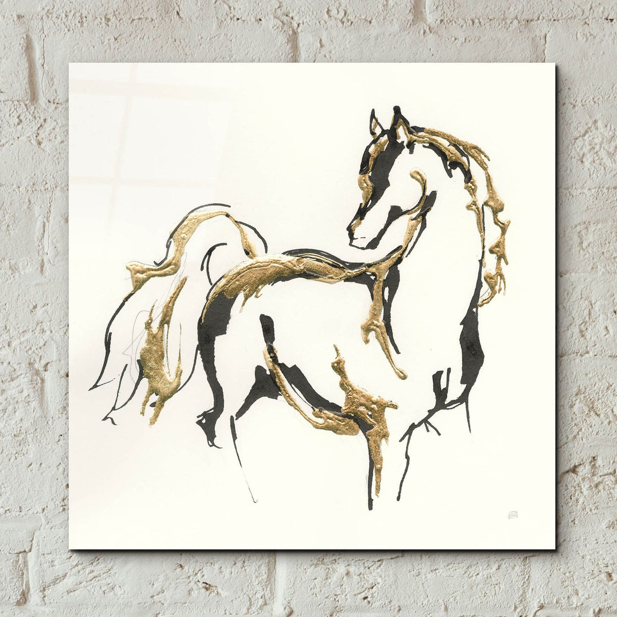 Golden Horse V3 by Chris Paschke - 12x12 acrylic wall art in a room