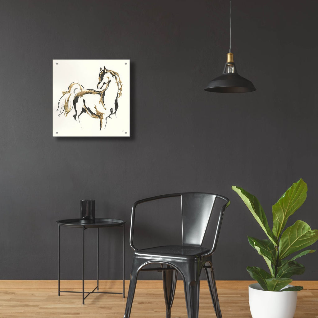 Golden Horse V3 by Chris Paschke - 24x24 acrylic wall art in a room