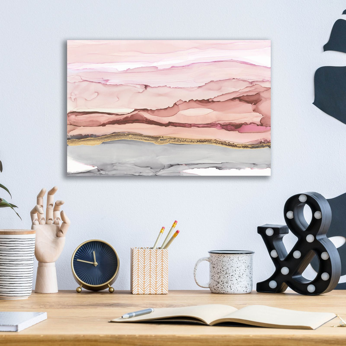 The Vineyard 1 Blush by Chris Paschke - 16x12 acrylic wall art in a room