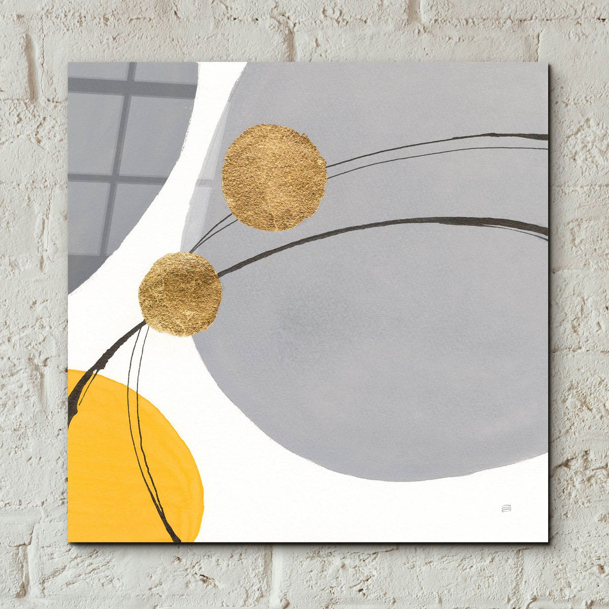 Golden Orbs 1 by Chris Paschke - 12x12 acrylic wall art in a room