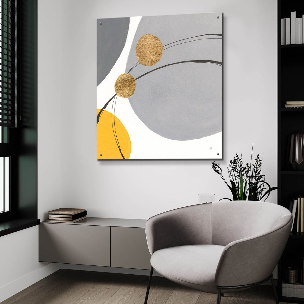 Golden Orbs 1 by Chris Paschke - 36x36 acrylic wall art in a room