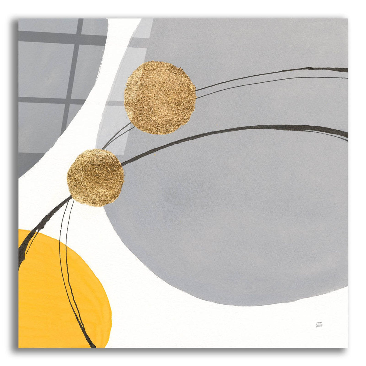 Golden Orbs 1 by Chris Paschke acrylic glass wall art