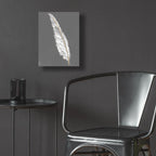 Epic Art 'Gold Feathers 6 On Grey'  by Chris Paschke Acrylic Glass Wall Art,12x16