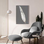 Epic Art 'Gold Feathers 6 On Grey'  by Chris Paschke Acrylic Glass Wall Art,24x36