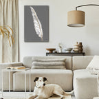 Epic Art 'Gold Feathers 6 On Grey'  by Chris Paschke Acrylic Glass Wall Art,24x36