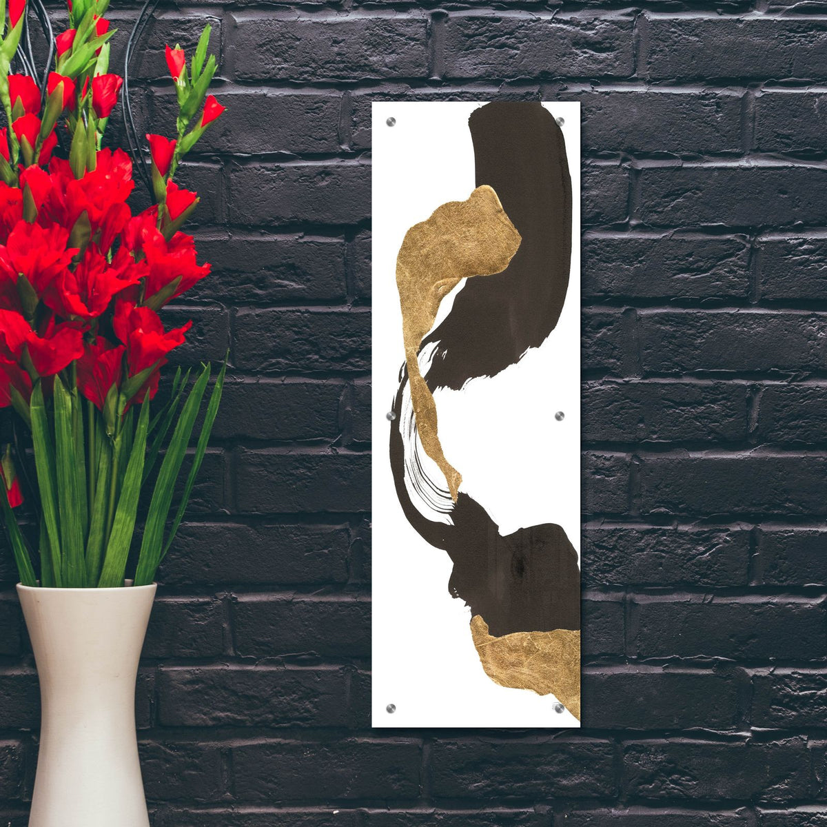 Bold Gold Tall 1 by Chris Paschke - 12x36 acrylic wall art in a room