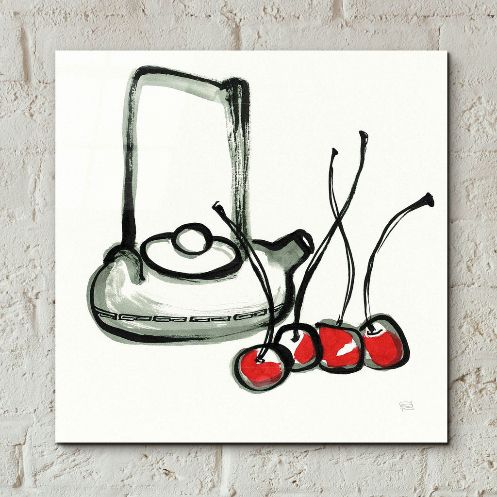 Tea And Cherries by Chris Paschke - 12x12 acrylic wall art in a room