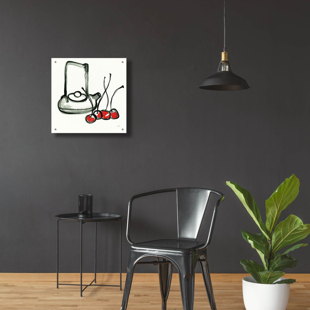 Tea And Cherries by Chris Paschke - 24x24 acrylic wall art in a room