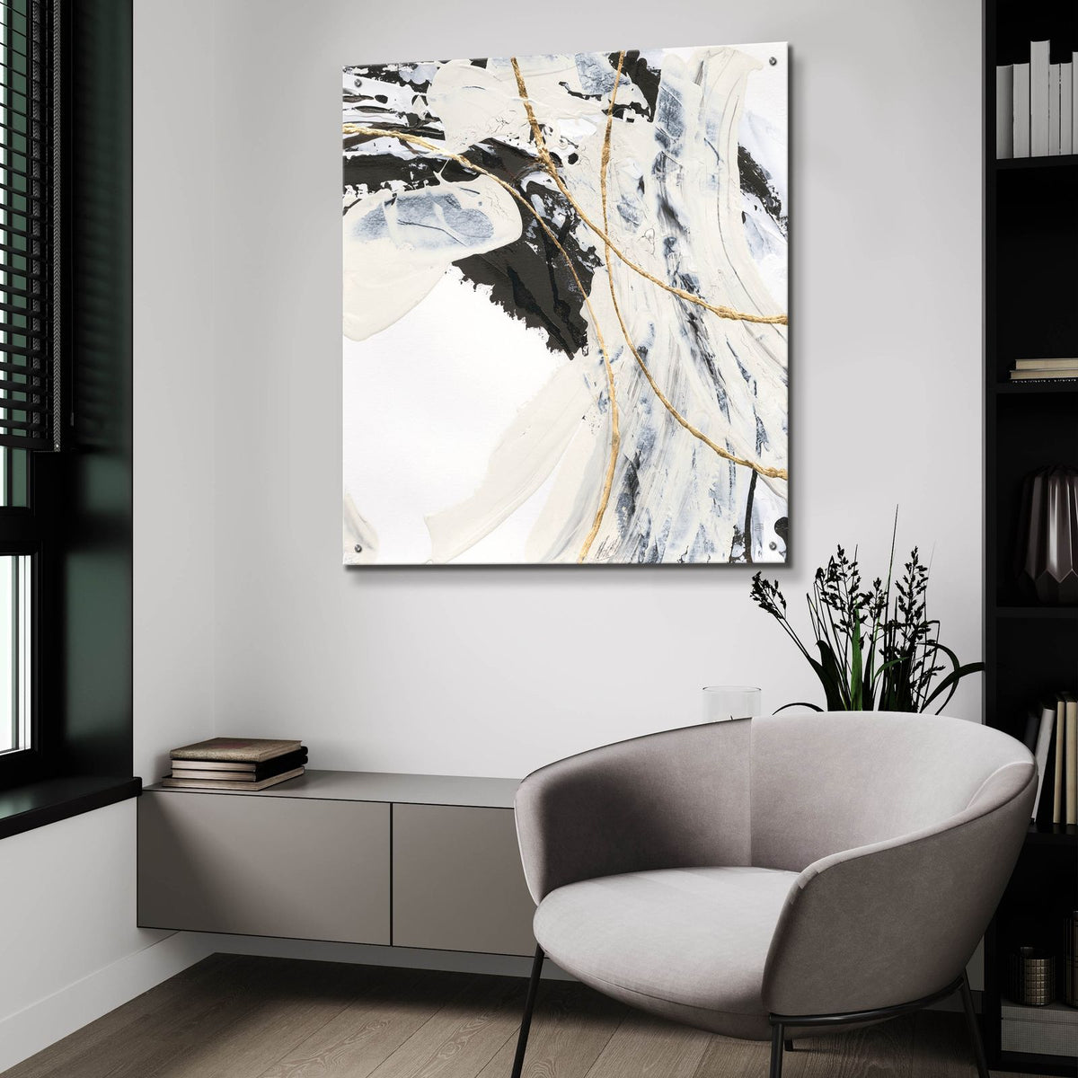 Gold And Cream 1 by Chris Paschke - 36x36 acrylic wall art in a room