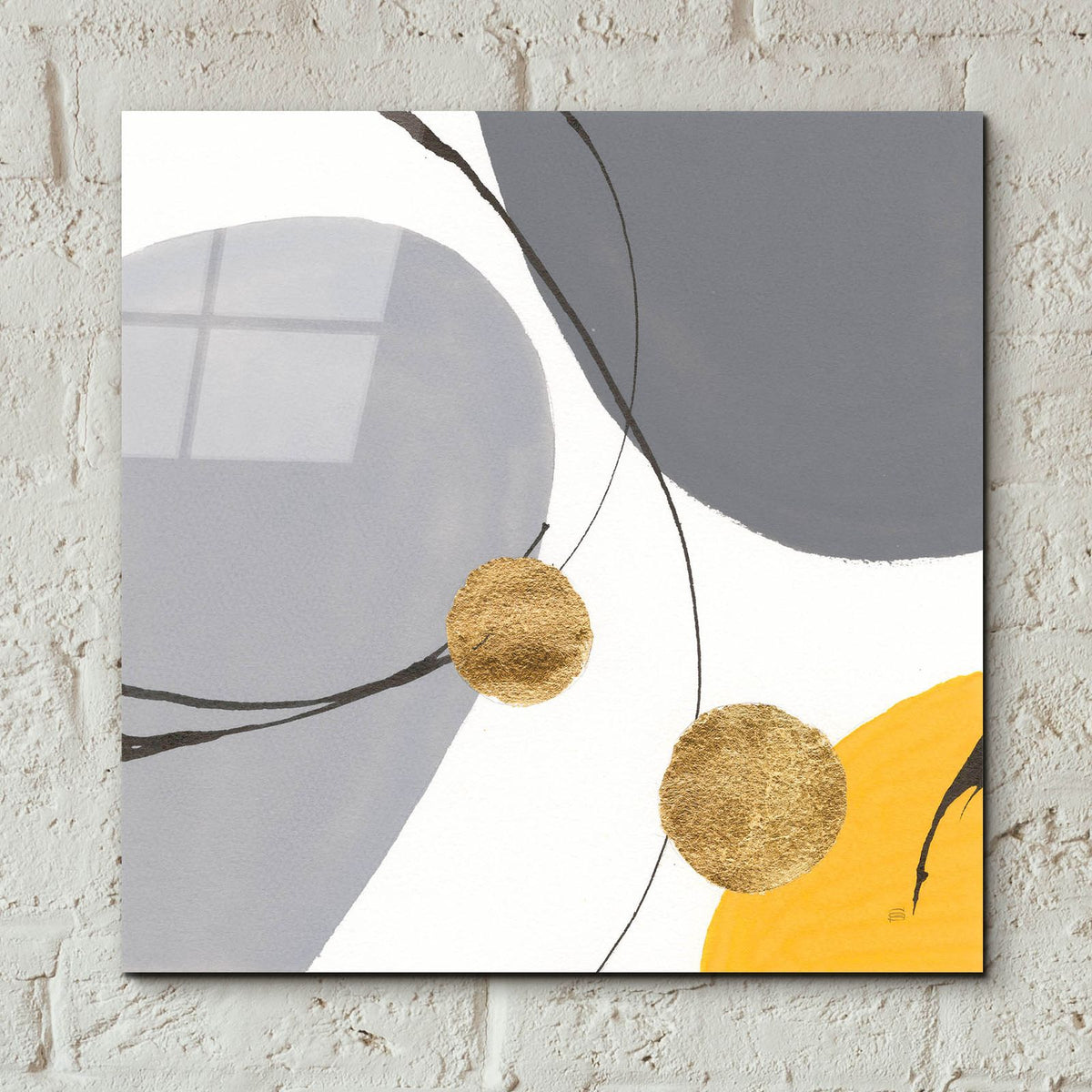Golden Orbs 4 by Chris Paschke - 12x12 acrylic wall art in a room