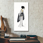 Geisha 2 Black And Gold by Chris Paschke - 12x24 acrylic wall art in a room