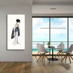 Geisha 2 Black And Gold by Chris Paschke - 24x48 acrylic wall art in a room