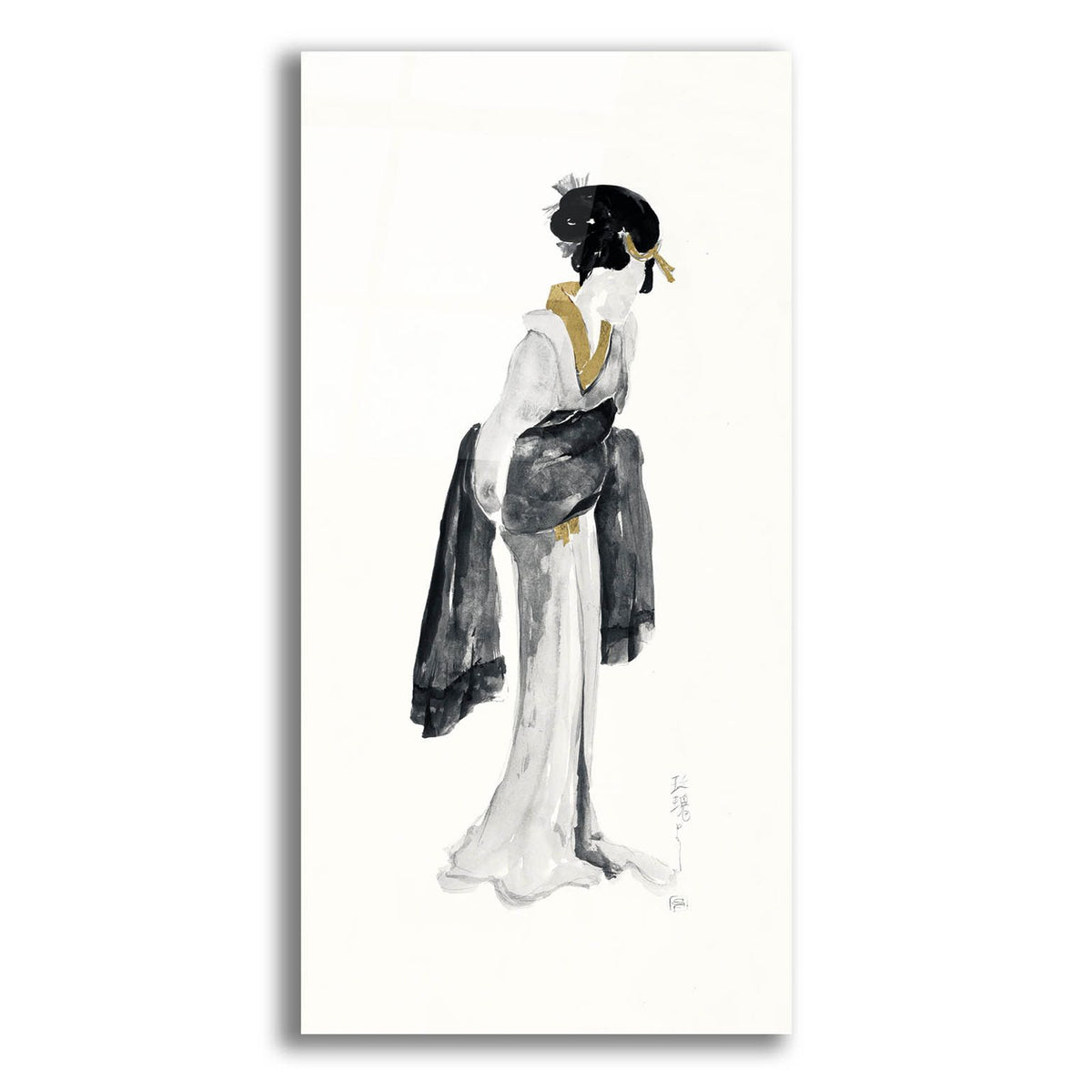 Geisha 2 Black And Gold by Chris Paschke acrylic glass wall art
