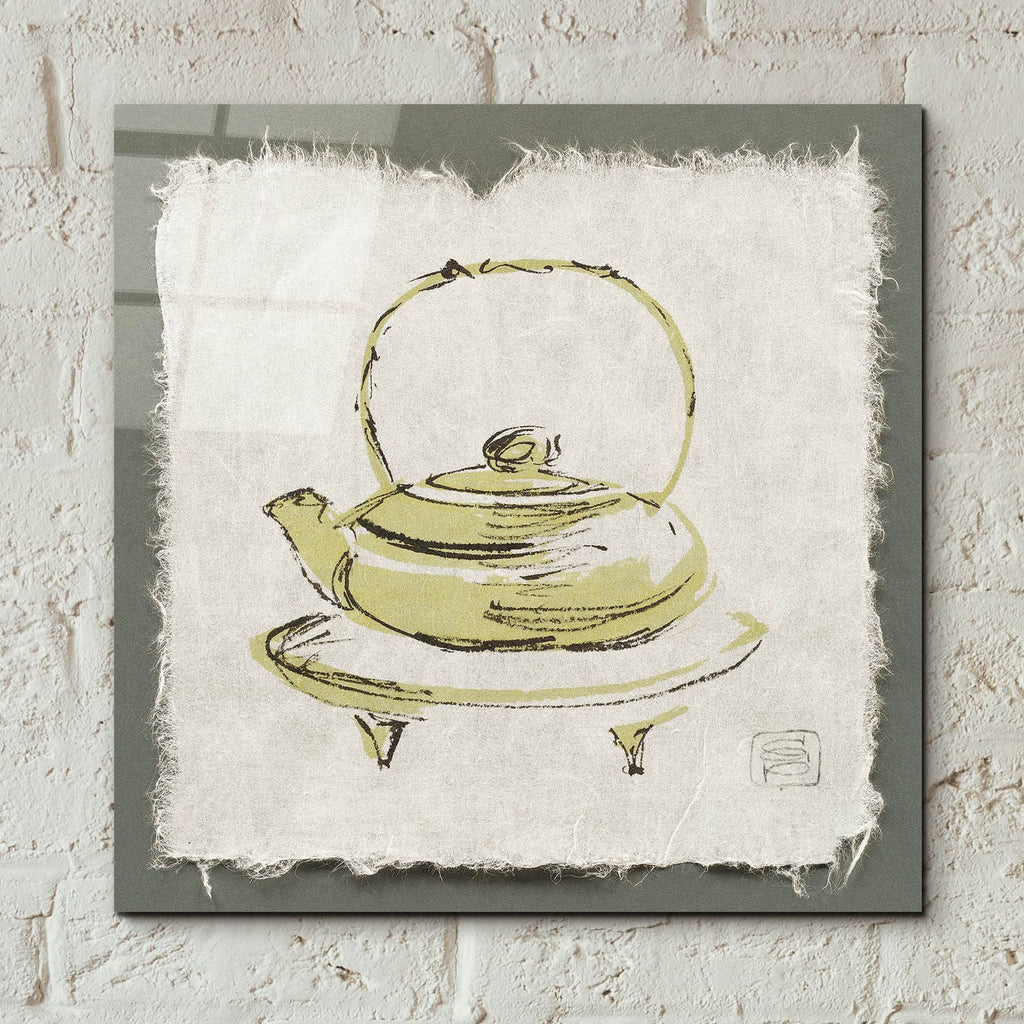 Green Teapot by Chris Paschke - 12x12 acrylic wall art in a room