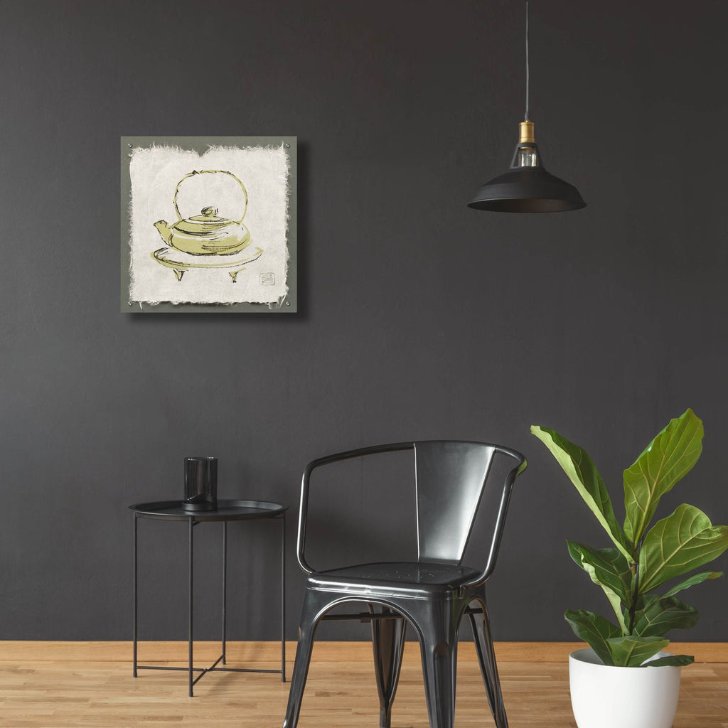 Green Teapot by Chris Paschke - 24x24 acrylic wall art in a room