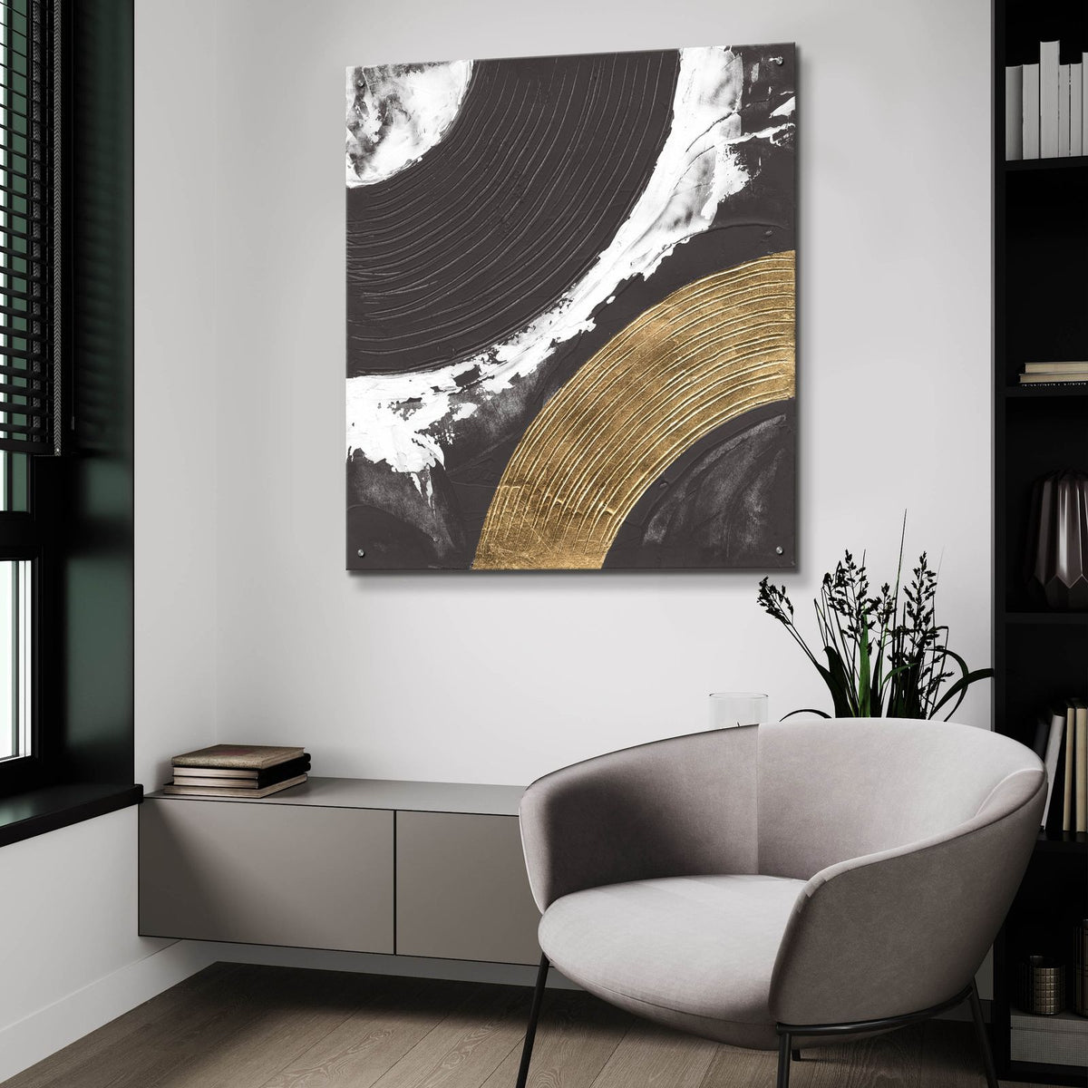 Urban Rainbow 2 by Chris Paschke - 36x36 acrylic wall art in a room