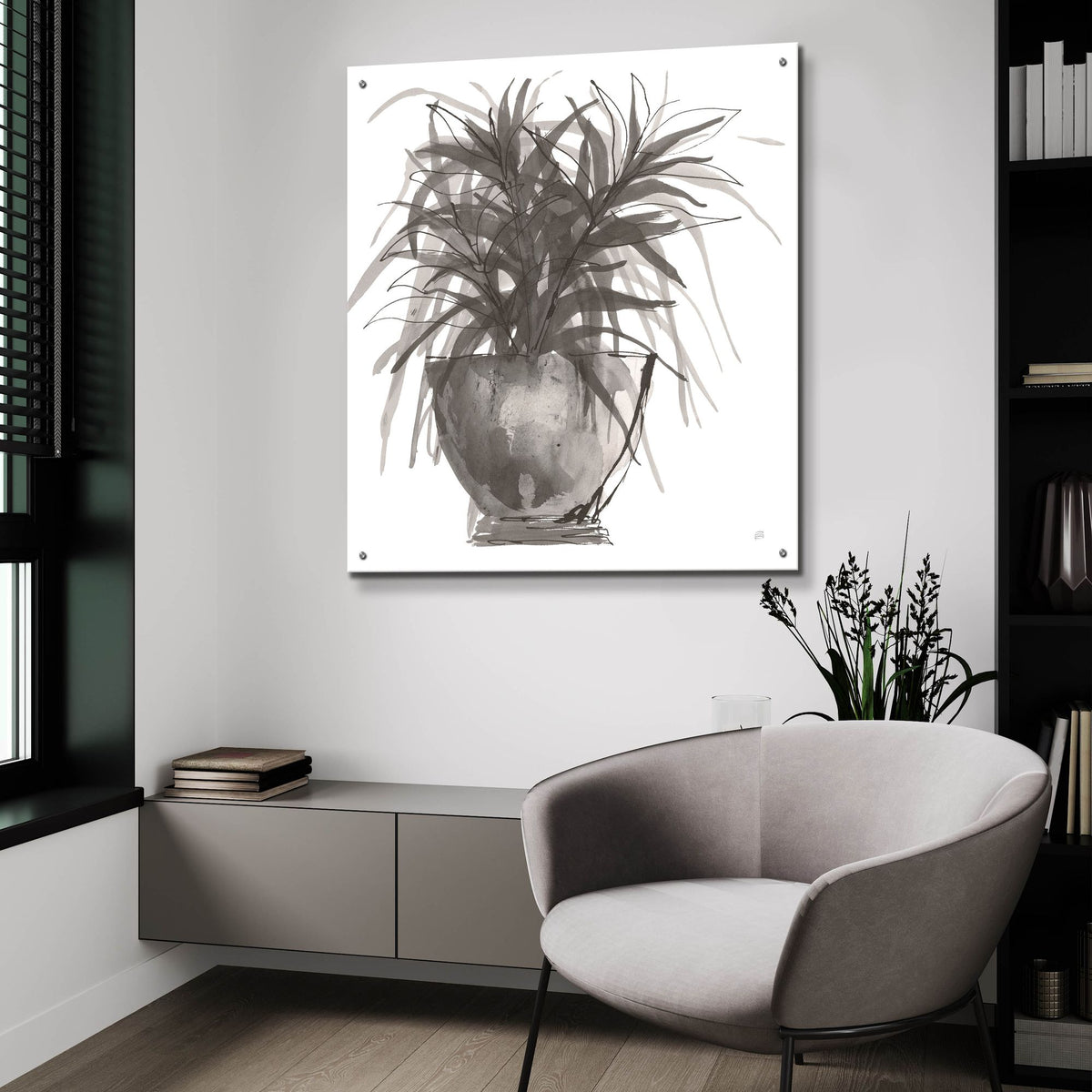 Epic Art 'Sunroom Sketch 1'  by Chris Paschke Acrylic Glass Wall Art,36x36