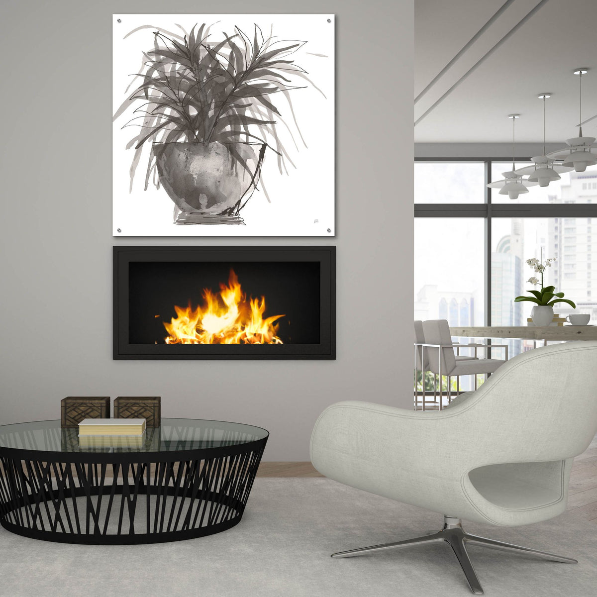 Epic Art 'Sunroom Sketch 1'  by Chris Paschke Acrylic Glass Wall Art,36x36