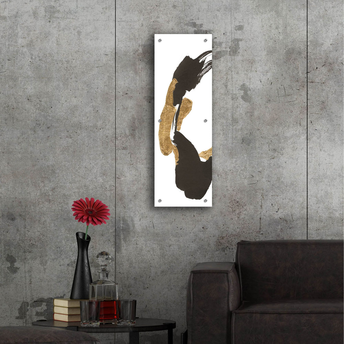 Epic Art 'Bold Gold Tall 3'  by Chris Paschke Acrylic Glass Wall Art,12x36