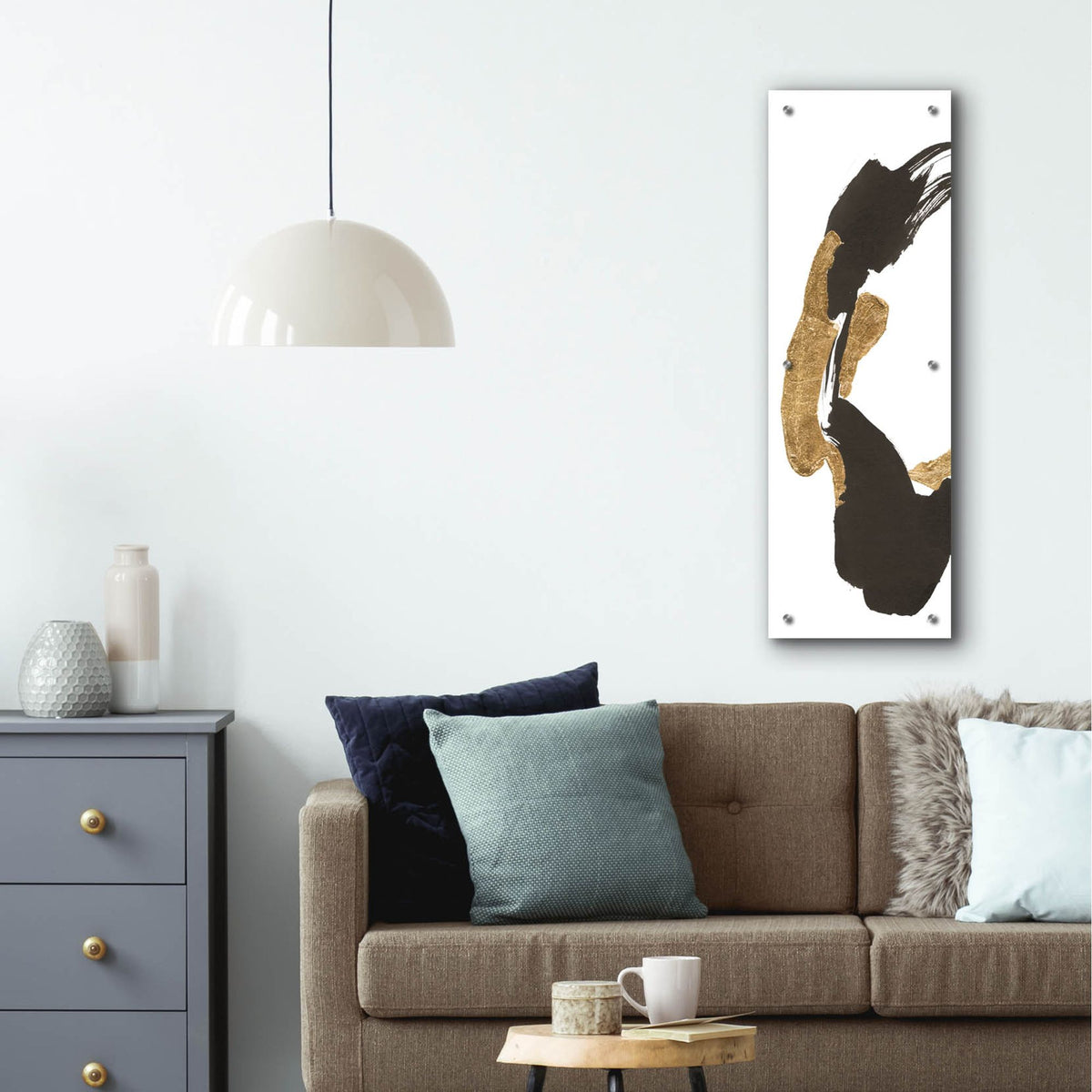 Epic Art 'Bold Gold Tall 3'  by Chris Paschke Acrylic Glass Wall Art,12x36