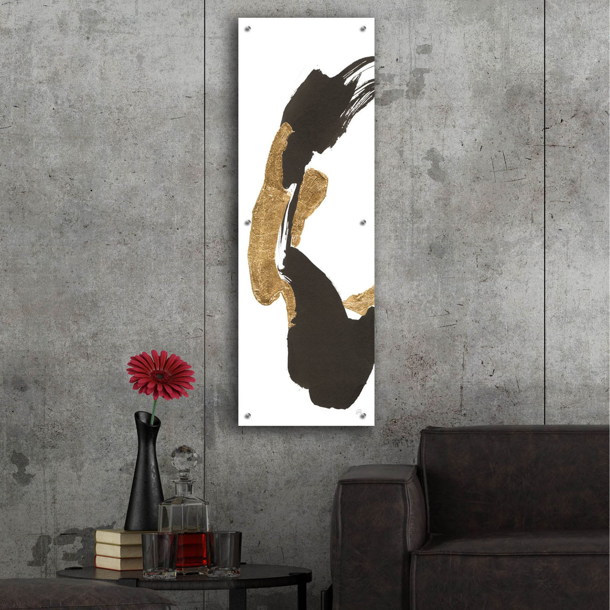 Epic Art 'Bold Gold Tall 3'  by Chris Paschke Acrylic Glass Wall Art,16x48