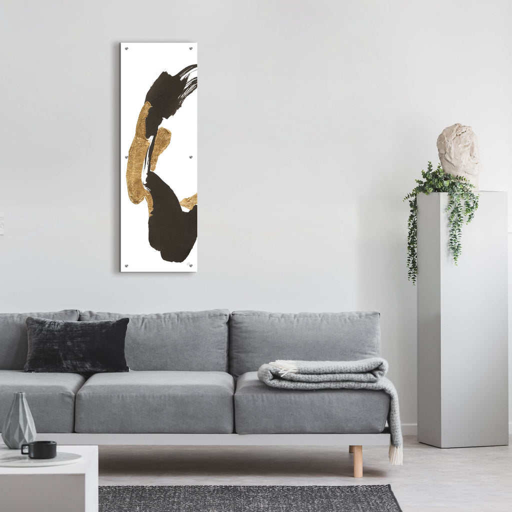Epic Art 'Bold Gold Tall 3'  by Chris Paschke Acrylic Glass Wall Art,16x48