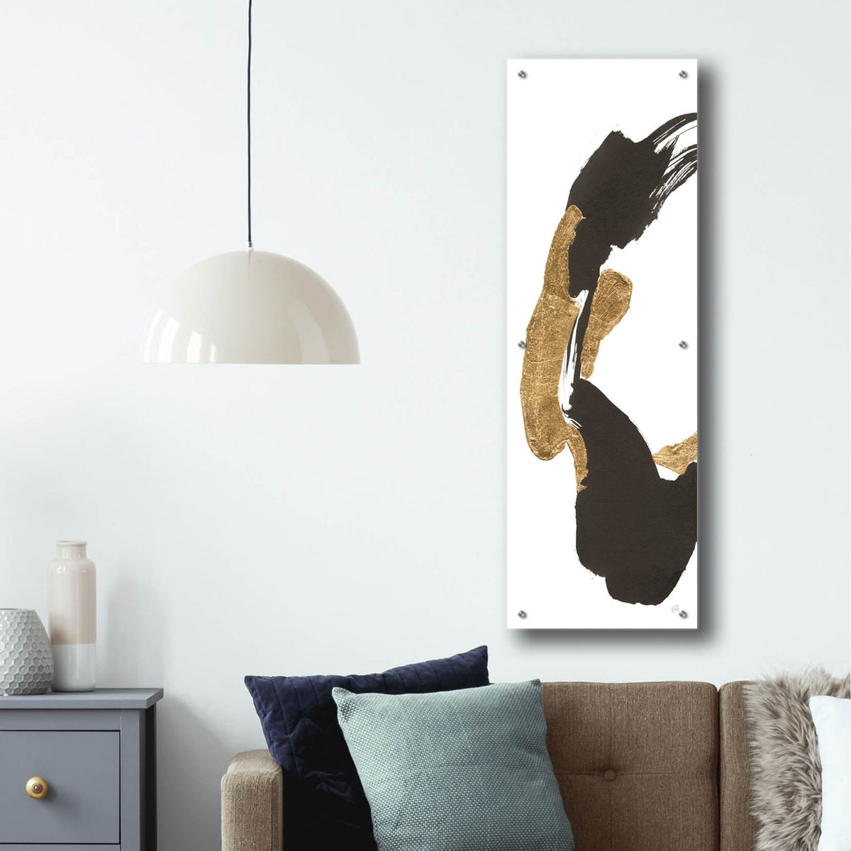Epic Art 'Bold Gold Tall 3'  by Chris Paschke Acrylic Glass Wall Art,16x48