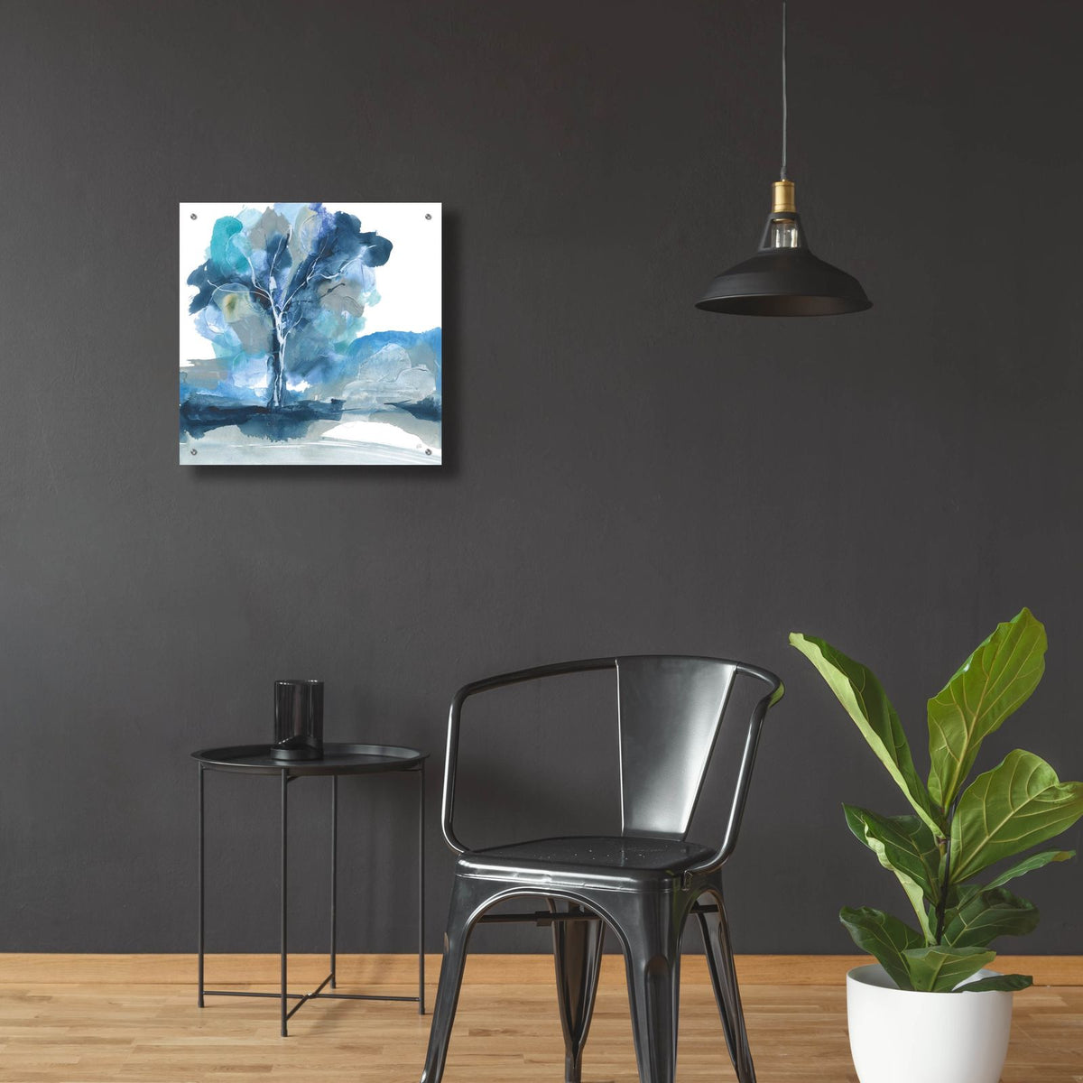 Blue Impasto 2 by Chris Paschke - 24x24 acrylic wall art in a room
