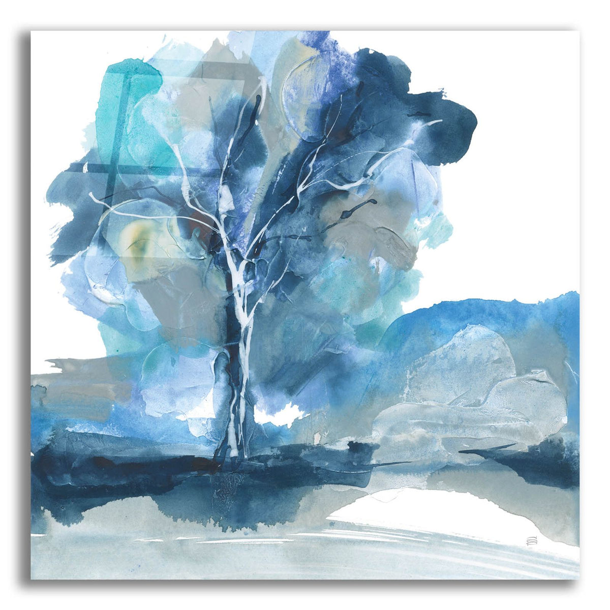 Blue Impasto 2 by Chris Paschke acrylic glass wall art